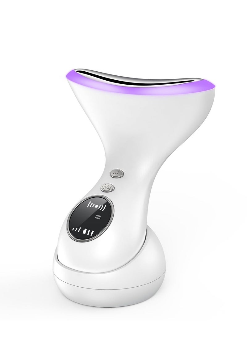 Face Massager EMS Facial with LED Display 3 Light Modes Electric 43℃ Lifting Device High Frequency Vibration for Wrinkle Anti-Aging Neck Skin Tightening