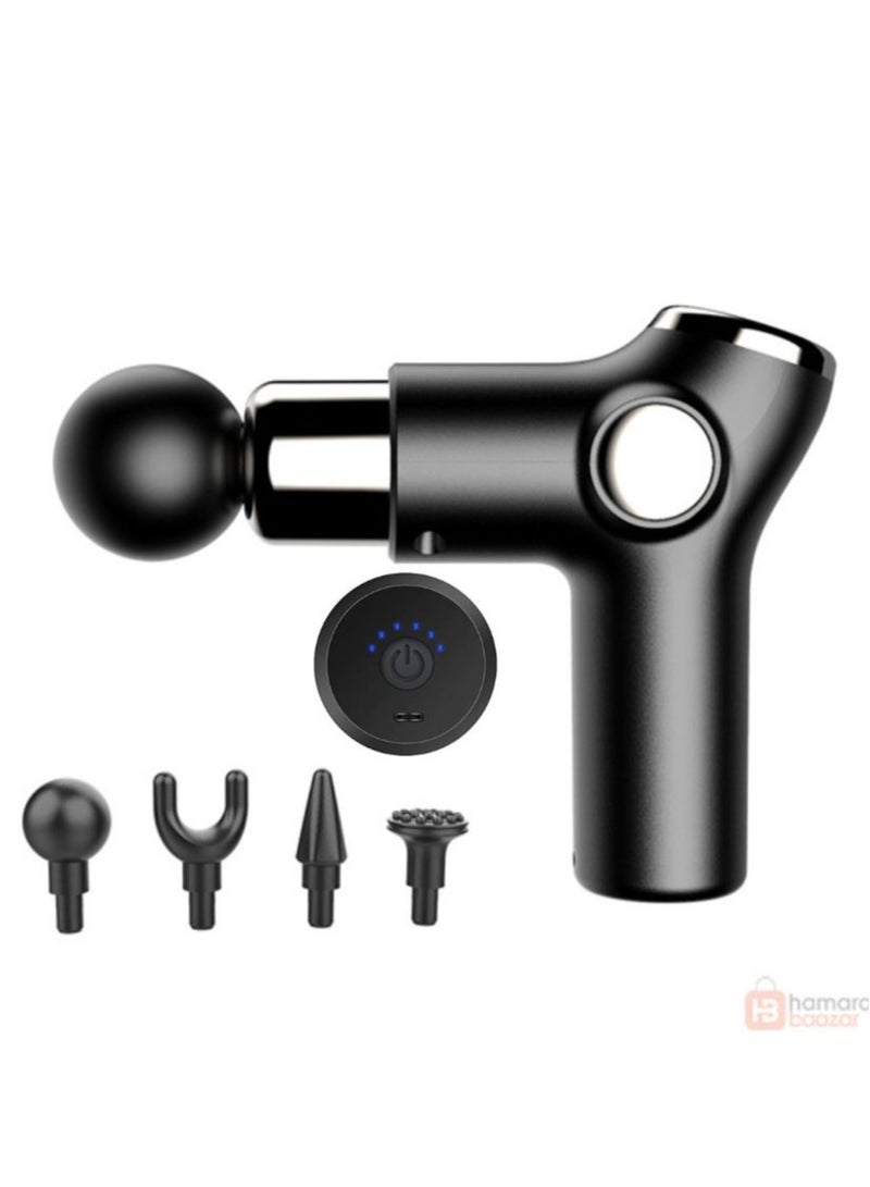 Mini Massage Gun Deep Tissue, Portable 6 Speeds Percussion Muscle Massager with 4 Massage Heads 1800mAh Battery & Type-C Charging, 35dB Super Quiet Massage Gun for Muscle Pain Relief