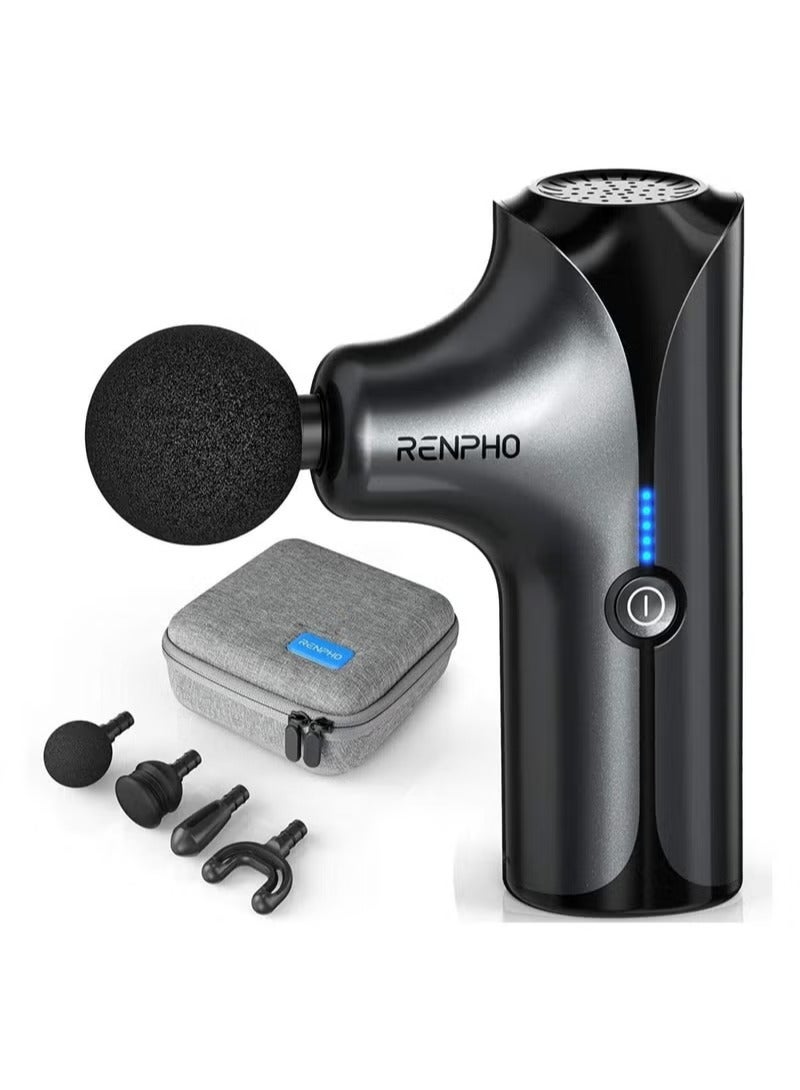 renpho Mini Massage Gun, Handheld Portable Electric Body Massager For Athletes With 5 Speed - Black