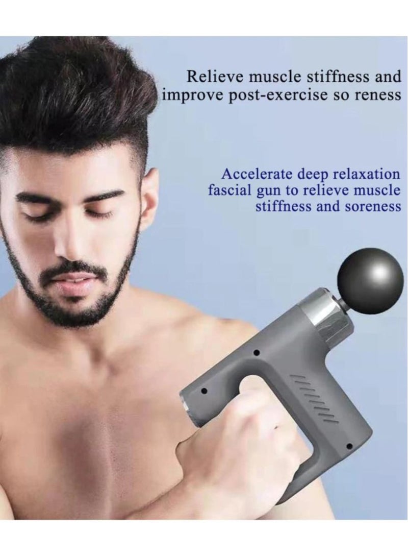 Massage Gun Deep Tissue - Percussion Muscle Massage Gun for Athletes, Gym, Triangular Muscle Fascia Gun for Body Neck Back Pain Relief 4 Massage Heads 5 Levels