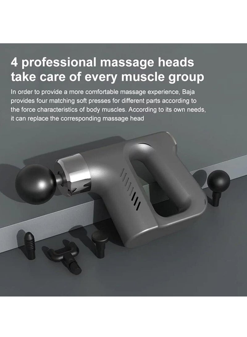 Massage Gun Deep Tissue - Percussion Muscle Massage Gun for Athletes, Gym, Triangular Muscle Fascia Gun for Body Neck Back Pain Relief 4 Massage Heads 5 Levels