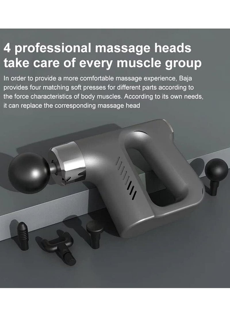 Massage Gun Deep Tissue - Percussion Muscle Massage Gun for Athletes, Gym, Triangular Muscle Fascia Gun for Body Neck Back Pain Relief 4 Massage Heads 5 Levels