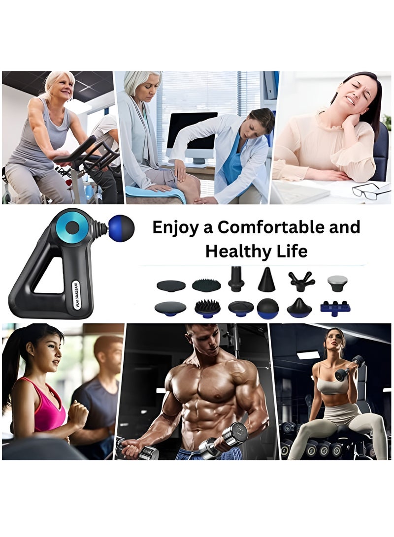 Massage Gun Deep Tissue Percussion Massager for Pain Relief 6 Speeds Handheld Electric Body Massager Portable Super Quiet Massage Gun for Shoulder Body Back Relaxation