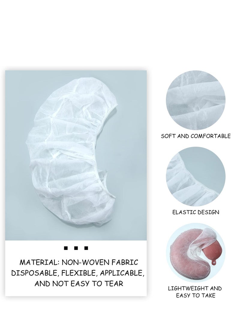 100 Pieces Disposable Headrest Covers Disposable Massage Covers Massage Headrest Covers Non-Sticking Cradle Cover Non-woven U-shaped Cradle Cover for Massage Tables
