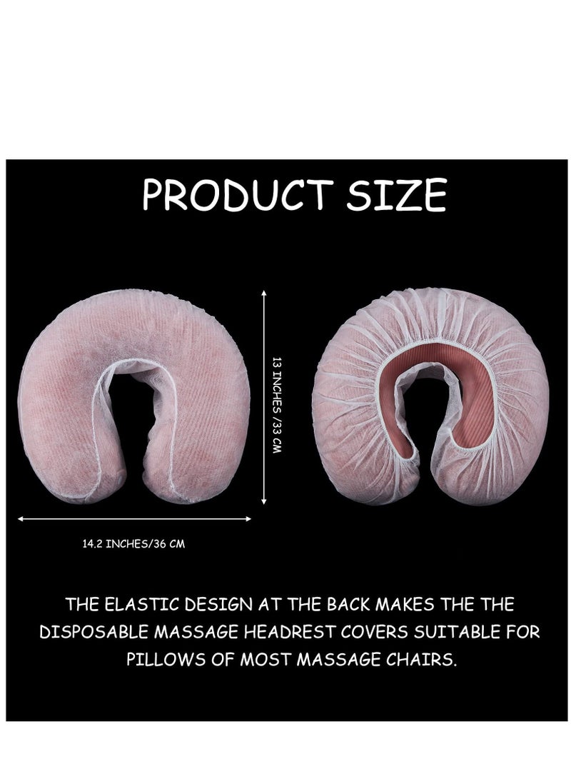 100 Pieces Disposable Headrest Covers Disposable Massage Covers Massage Headrest Covers Non-Sticking Cradle Cover Non-woven U-shaped Cradle Cover for Massage Tables
