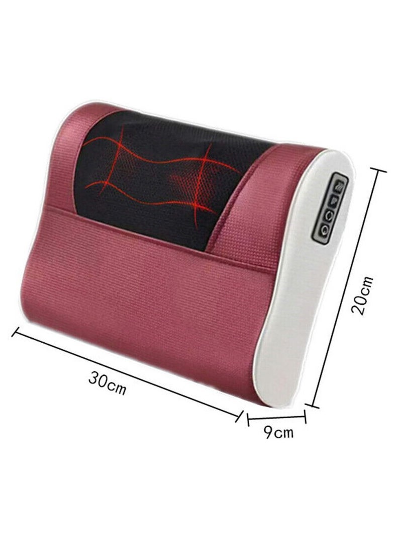 8 Roller Neck And Shoulder Massage Electric Pillow Massager Machine Back Cervical Relaxation Cushion Warm Heating Kneading Deep Tissue Therapy Body Spine Calf Thigh Leg Foot Muscle Pain Relief Shiatsu