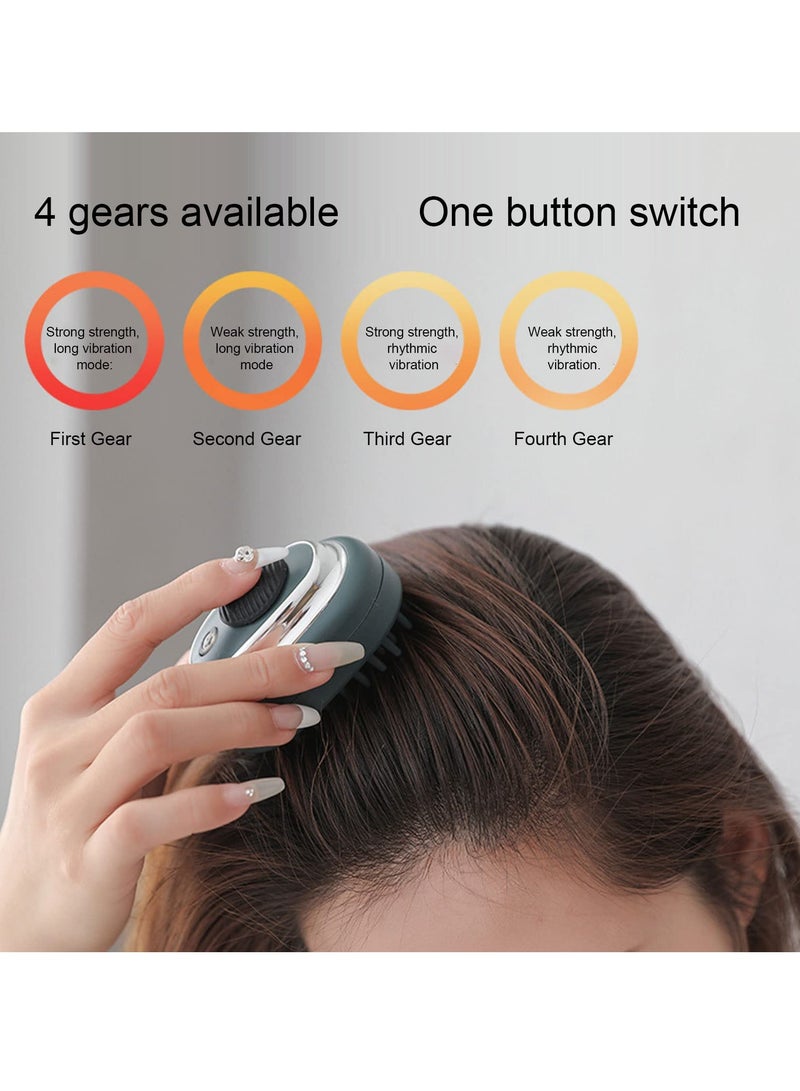 Cordless Electric Scalp Massager - USB Rechargeable Hair Oil Comb with 4 Adjustable Vibration Gears