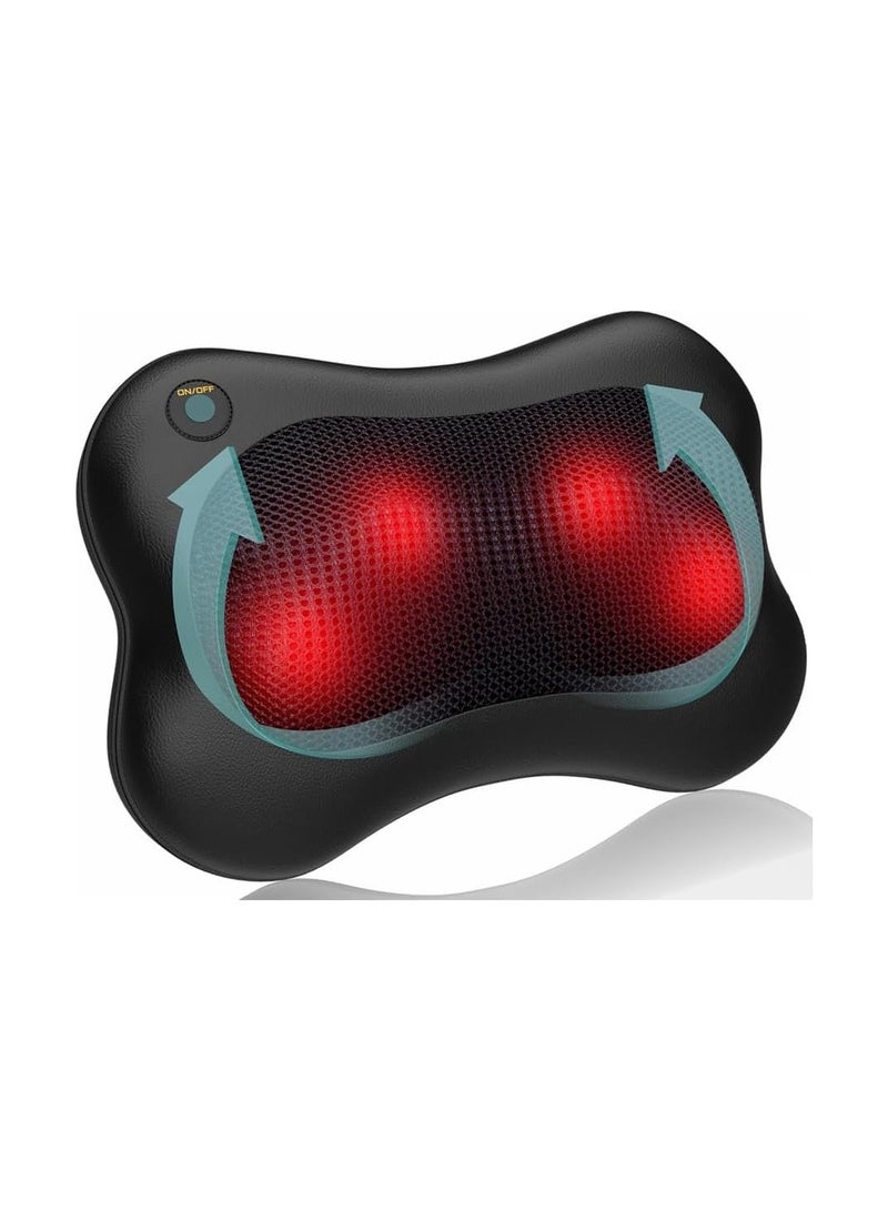 Back And Neck Thermal Massager - 3D Deep Tissue Acupressure Massage Pillow Electric Massage Pillow For Back Shoulders Legs Feet Body Muscle Pain Relief Use At Home Car Office