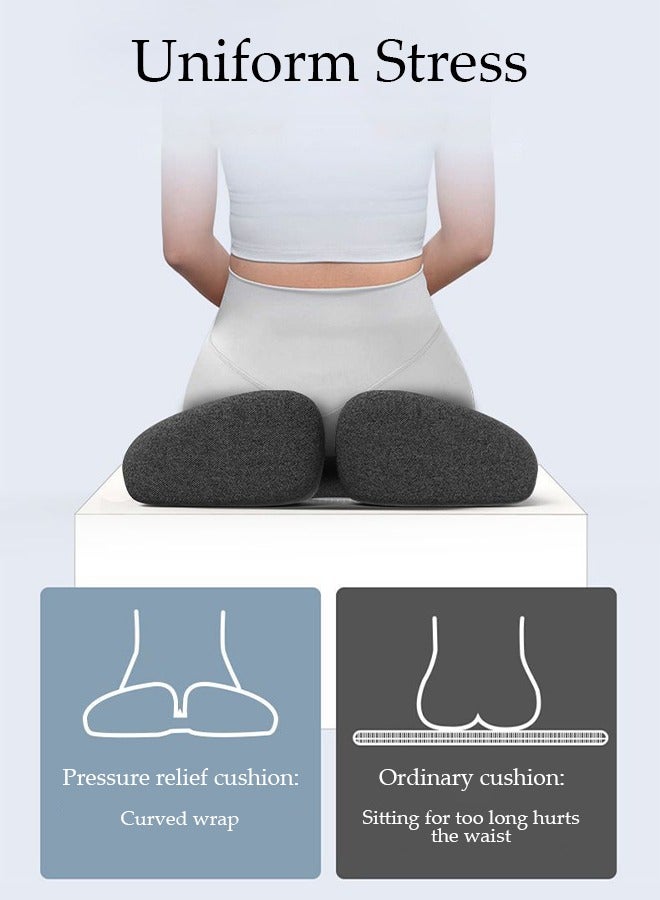 Memory Foam Seat Cushion Pillow For Office Chair And Car Seat Firm Coccyx Pad For Tailbone Pain Relief Reduce Tailbone Pressure and Improve Comfort Orthopedic Sciatica Hip Pain Relief