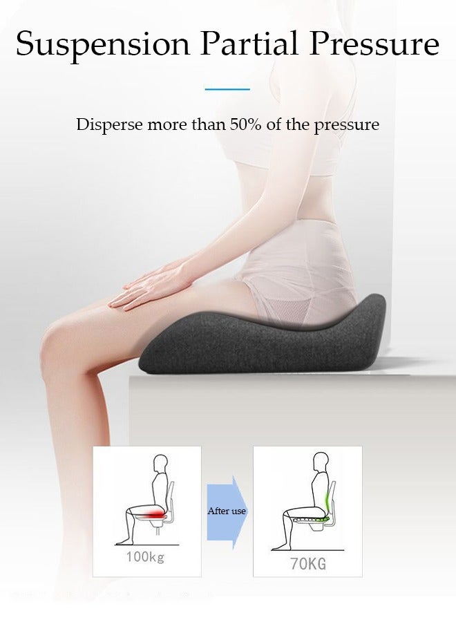 Memory Foam Seat Cushion Pillow For Office Chair And Car Seat Firm Coccyx Pad For Tailbone Pain Relief Reduce Tailbone Pressure and Improve Comfort Orthopedic Sciatica Hip Pain Relief