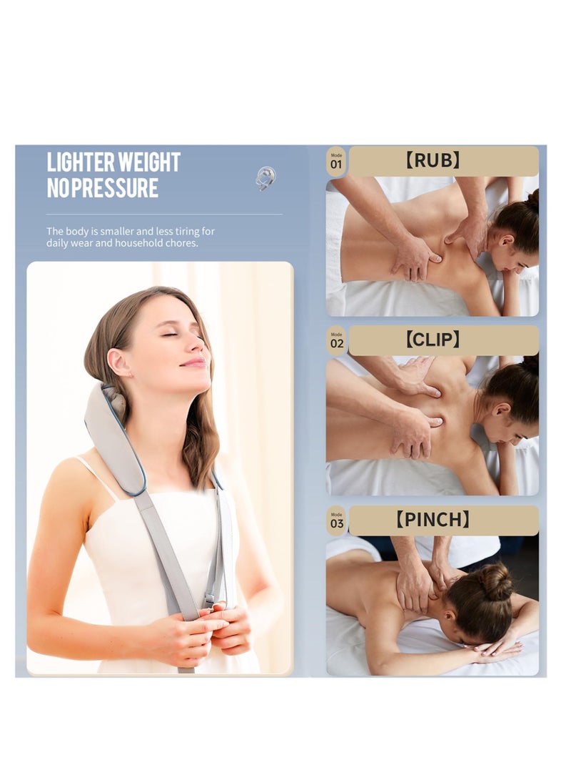 Neck Massager, Portable Electric Neck Massager, Massagers for Neck and Shoulder with Heat, Electric Neck Massager with Heat at Home for Muscle Relaxation, for Neck, Traps, and Back Pain Relief