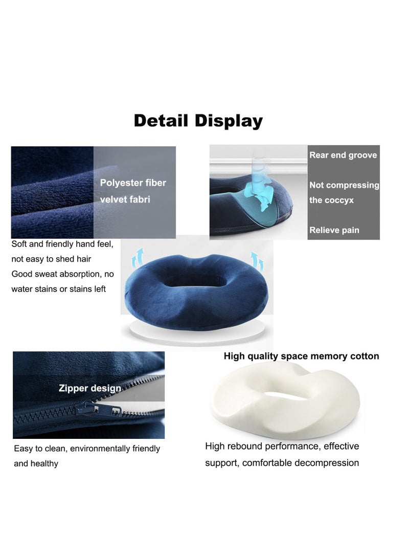 Memory Foam Seat Cushion, Donut Pillow Hemorrhoid Seat Cushion, Ergonomic Innovations Donut Cushion for Tailbone Hemorrhoid Orthopedic Comfort Cushion Tailbone for Office, Wheelchair, Home