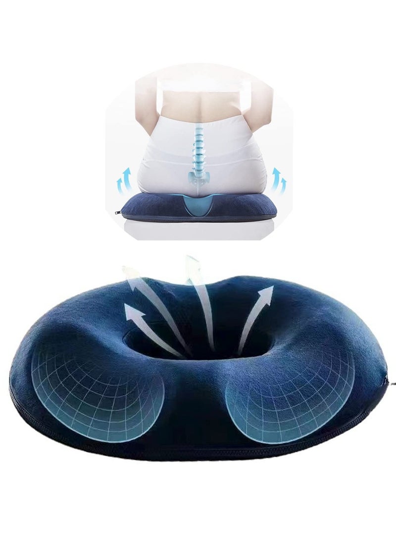 Memory Foam Seat Cushion, Donut Pillow Hemorrhoid Seat Cushion, Ergonomic Innovations Donut Cushion for Tailbone Hemorrhoid Orthopedic Comfort Cushion Tailbone for Office, Wheelchair, Home