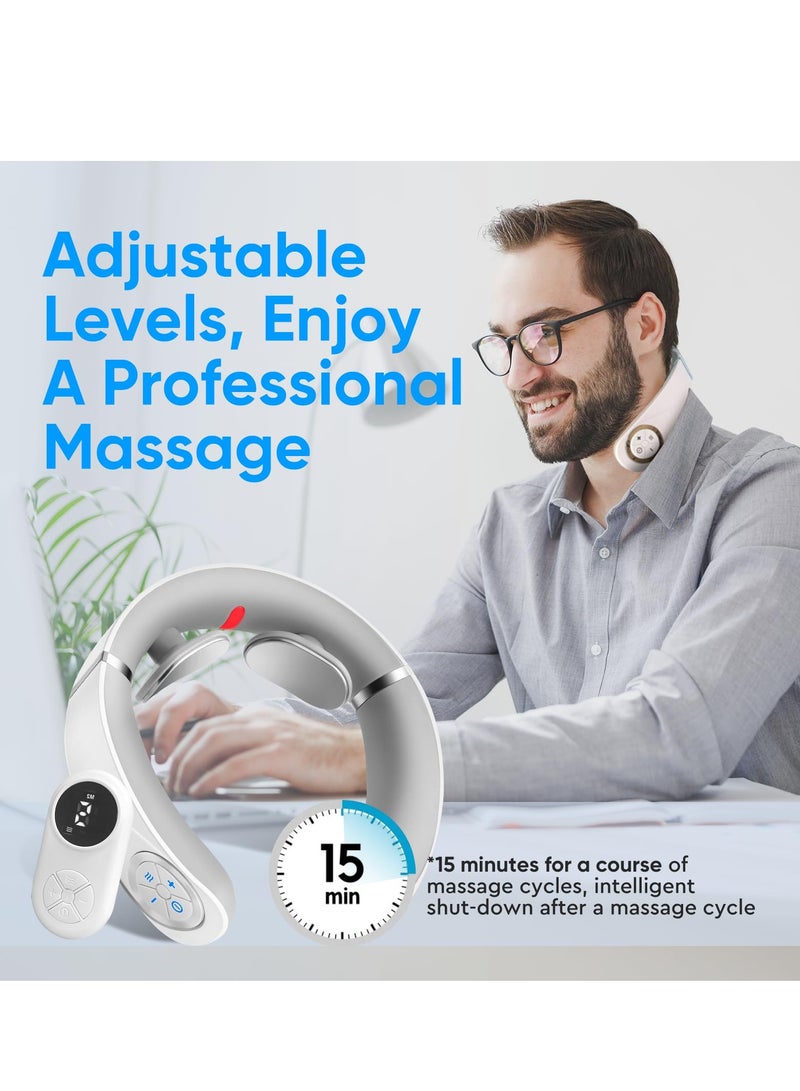 Smart Neck Massager Intelligent Electric Neck Massager with Heat for Pain Relief Deep Tissue Portable Cordless Neck Shoulder Massager