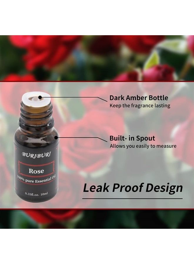 Rose and Coffee Essential Oil 10ml, 100% Pure Fragrance Oil for Diffuser, Massage