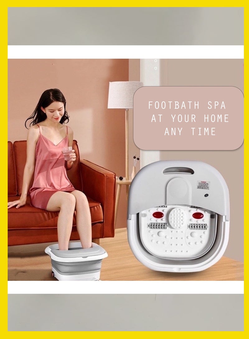 Electric Foot Spa Massage Machine with Foldable Bucket for Foot Bath