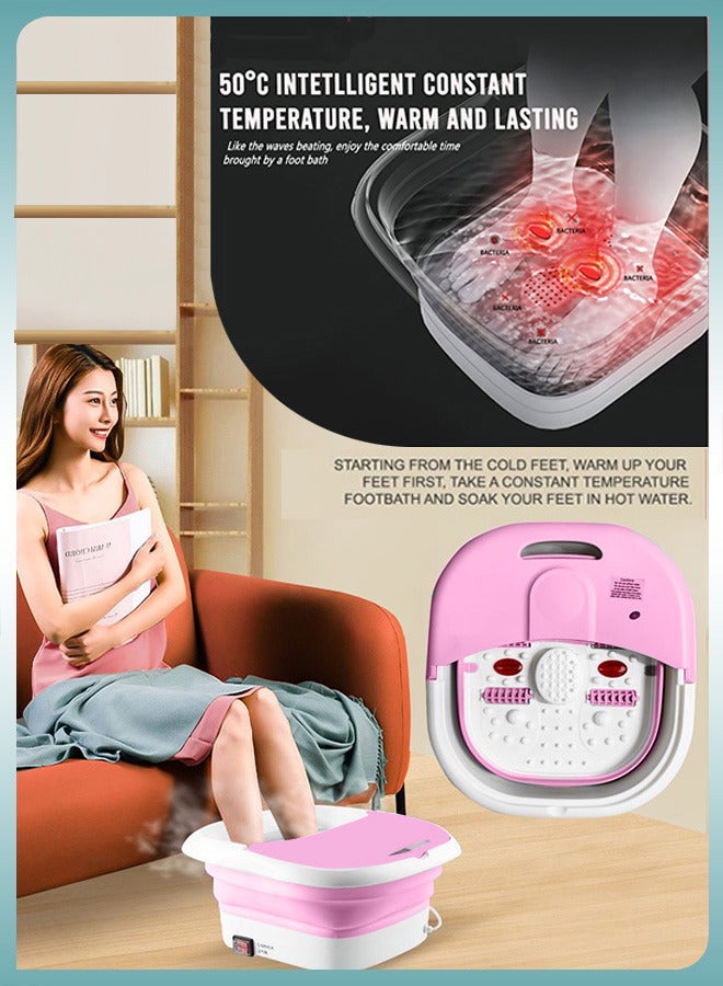 Electric Foot Spa Massage Machine with Foldable Bucket for Foot Bath