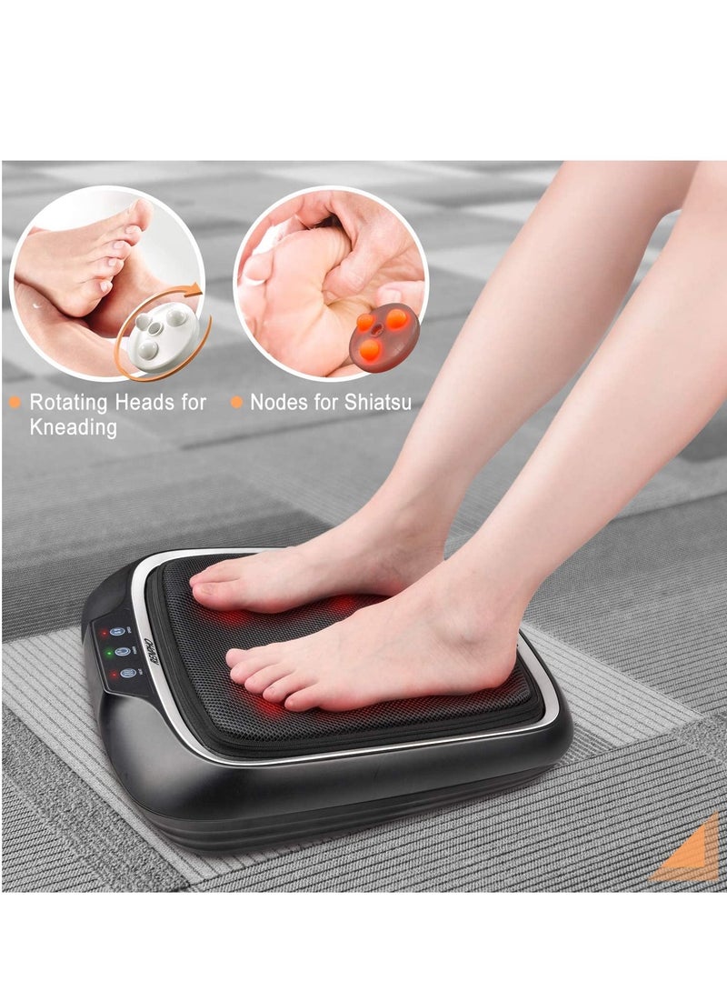 Shiatsu Heated Electric Foot Massager With Heat, Deep Kneading And Back Massager With Washable Mesh, Fit Size Feet Upto 14