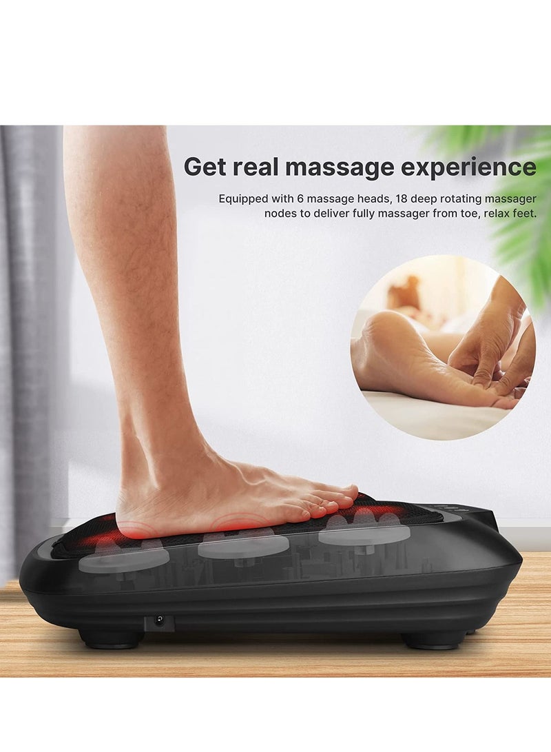 Shiatsu Heated Electric Foot Massager With Heat, Deep Kneading And Back Massager With Washable Mesh, Fit Size Feet Upto 14