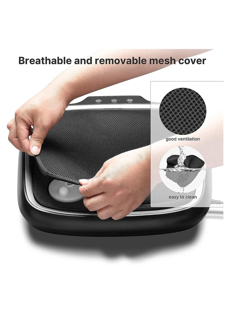 Shiatsu Heated Electric Foot Massager With Heat, Deep Kneading And Back Massager With Washable Mesh, Fit Size Feet Upto 14