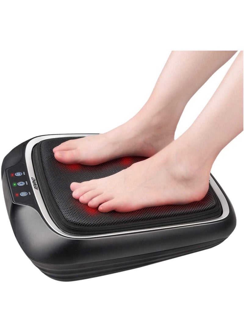 Shiatsu Heated Electric Foot Massager With Heat, Deep Kneading And Back Massager With Washable Mesh, Fit Size Feet Upto 14