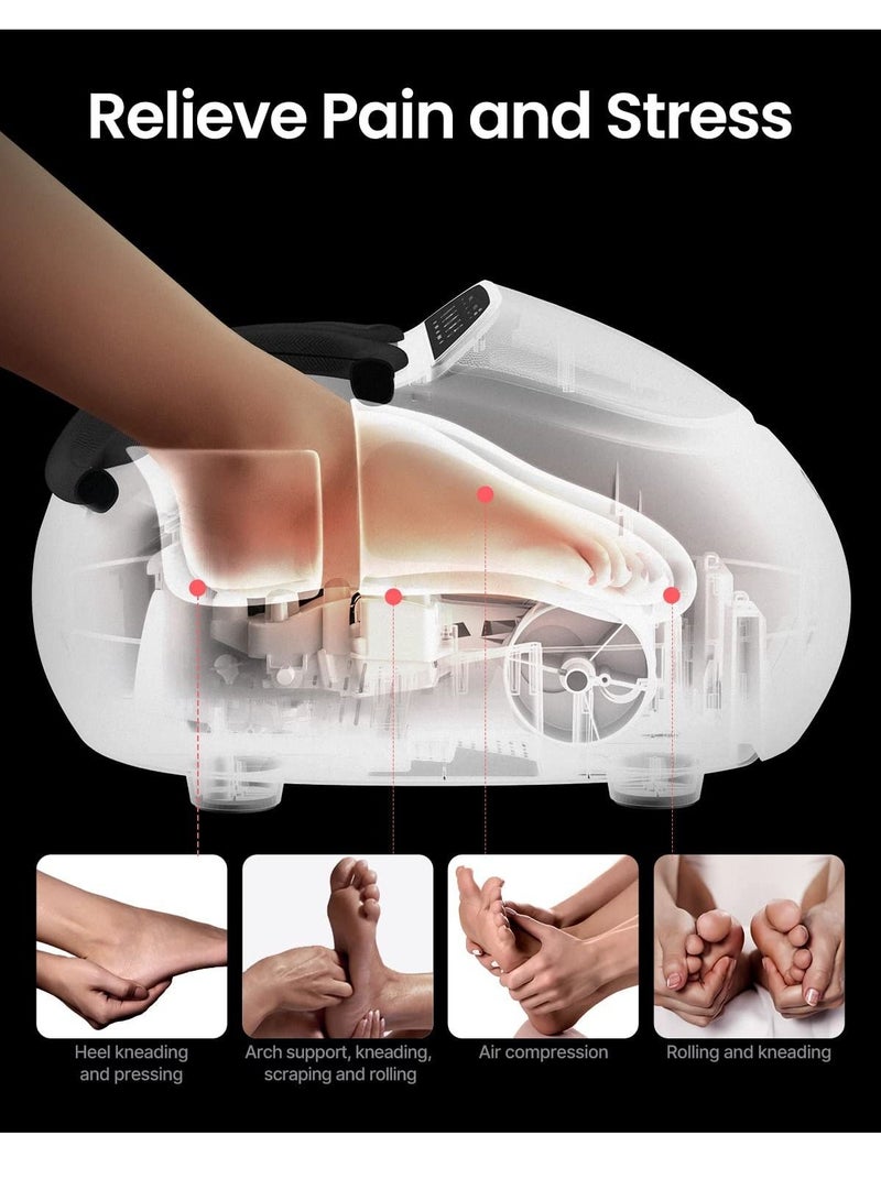 Foot Massager Machine With Heat, Shiatsu Massager Deep Kneading Therapy - White