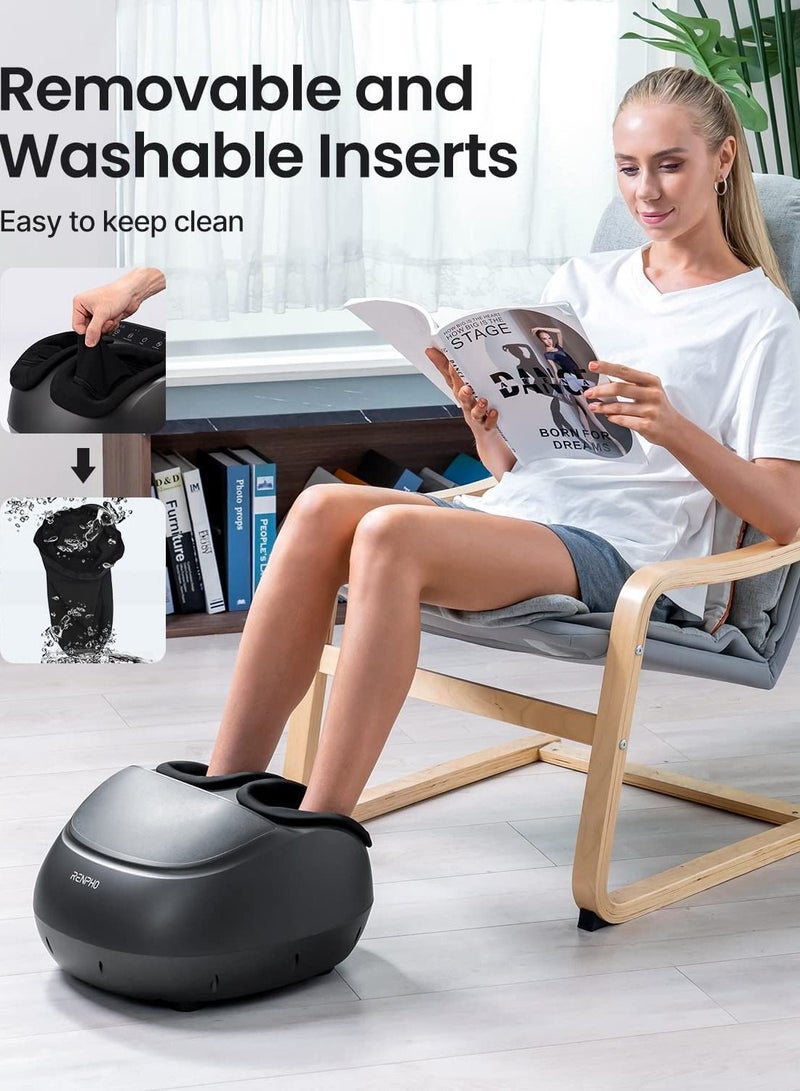 Shiatsu Foot Massager Machine With Heat, Deep Kneading Therapy, Compression, Relieve Foot Pain From Plantar Fasciitis, Improve Circulation