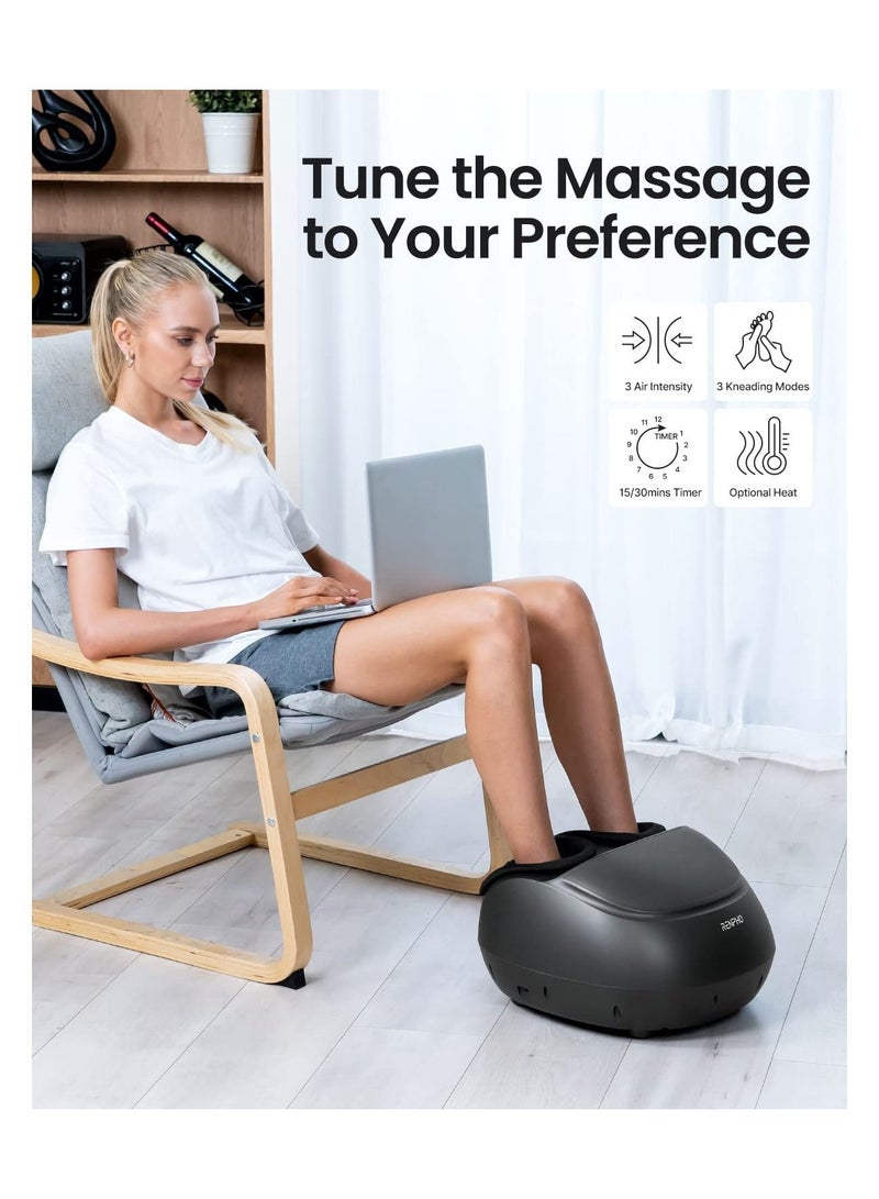 Shiatsu Foot Massager Machine With Heat, Deep Kneading Therapy, Compression, Relieve Foot Pain From Plantar Fasciitis, Improve Circulation