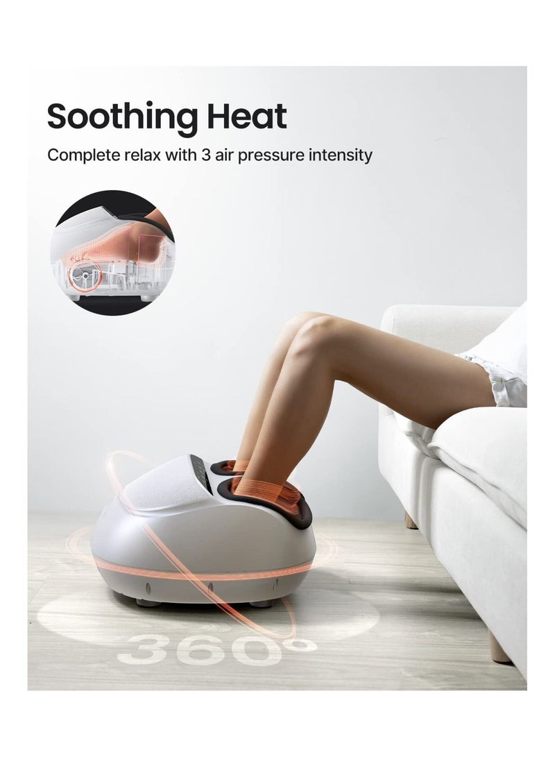 Foot Massager Machine with Heat Shiatsu Massager Deep Kneading Therapy White