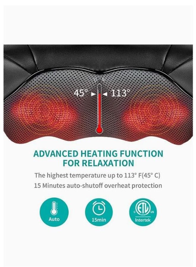 Neck Back Massager, Shoulder Massager with Heat, Deep Tissue 3D Kneading Pressure Shiatsu Electric Massage for Muscle Pain for Office Chair Car