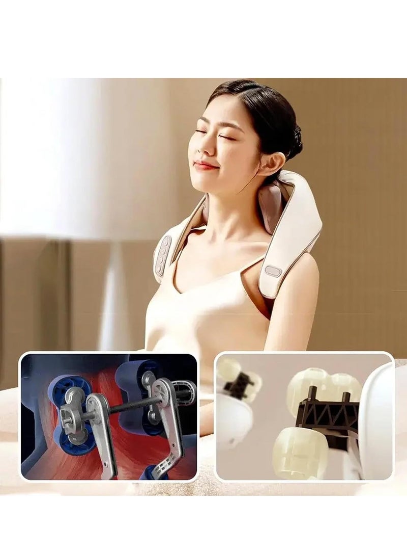 Massagers for Neck and Shoulder with Heat, Shiatsu Neck and Back Massager with Heat Electric Shoulder, Deep Tissue 5D Kneading Pillow, Simulated Manual Massage, Massager for Pain Relief