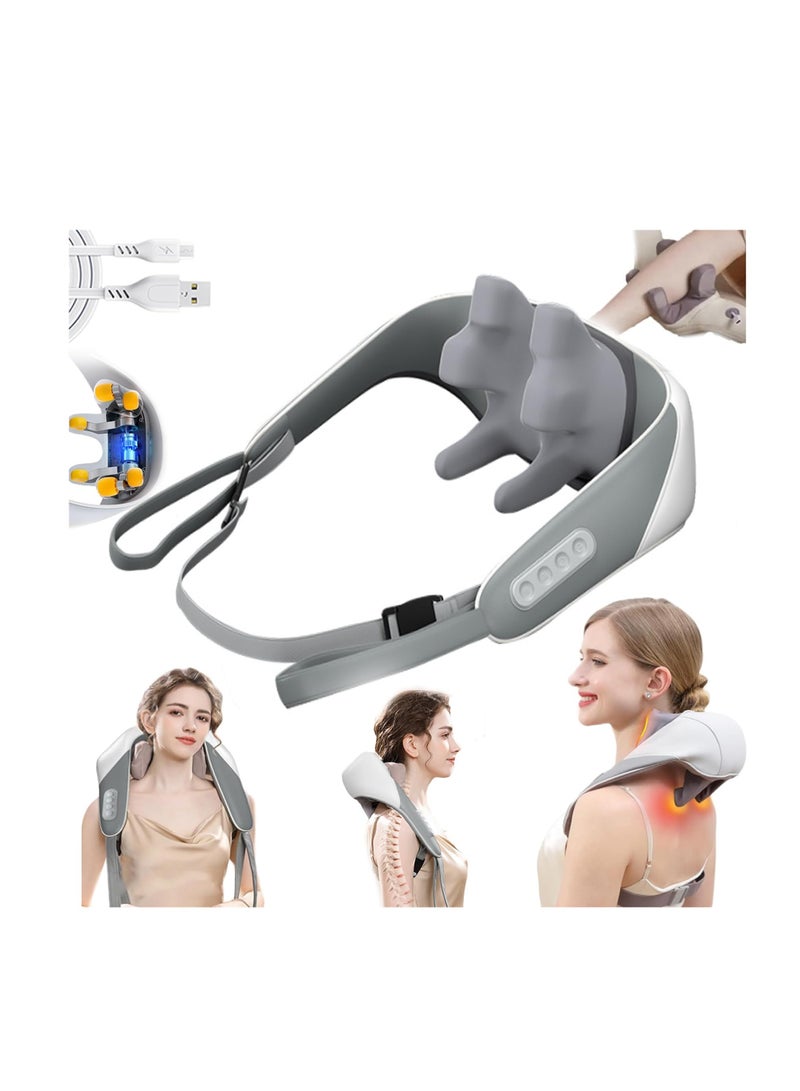 Massagers for Neck and Shoulder with Heat, Shiatsu Neck and Back Massager with Heat Electric Shoulder, Deep Tissue 5D Kneading Pillow, Simulated Manual Massage, Massager for Pain Relief