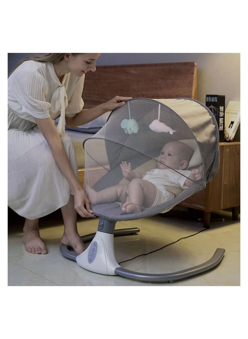 COOLBABY Electric Baby Rocking Chair Adjustable Angle Foldable Washable Mother and Baby Coax Sleep Cradle Bed with Remote Control Bluetooth Music