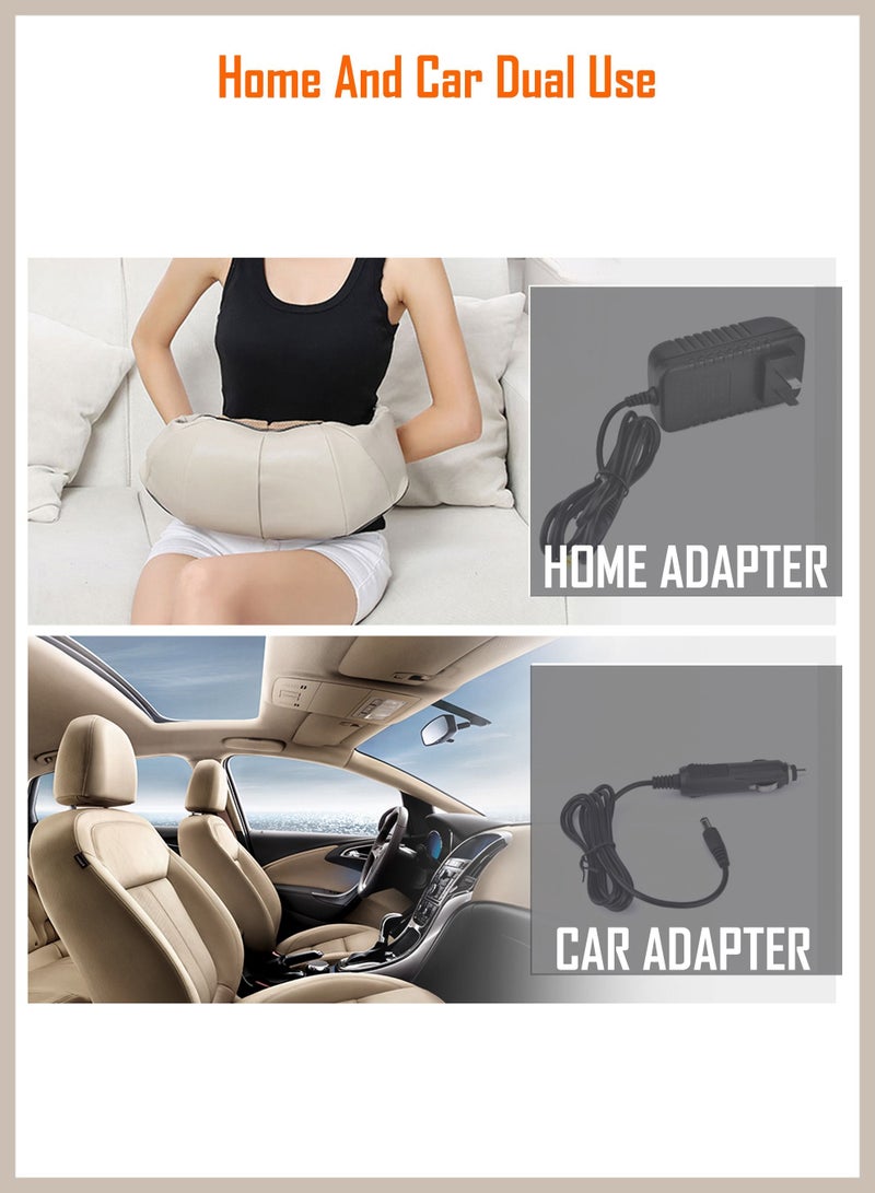 Home Car U Shape Shawl Electric Shiatsu Neck and Shoulder Back Foot Waist Abdominal Body Massager Heat Vibration and Deep Tissue 3D Cervical Kneading for Unmatched Muscle Pain Relief