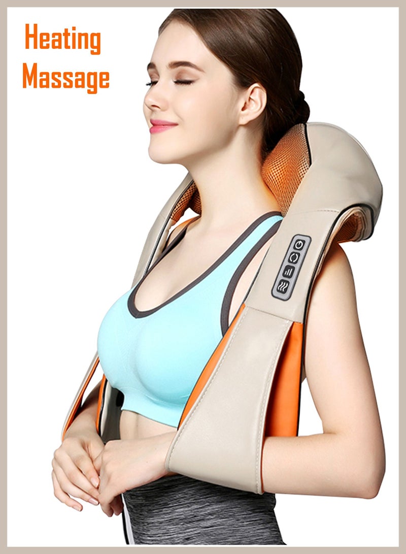 Home Car U Shape Shawl Electric Shiatsu Neck and Shoulder Back Foot Waist Abdominal Body Massager Heat Vibration and Deep Tissue 3D Cervical Kneading for Unmatched Muscle Pain Relief