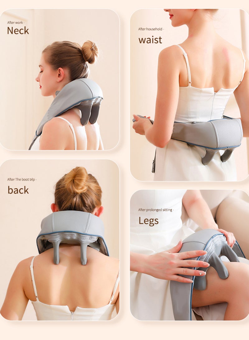 Electrical Shiatsu Shoulder And Neck Massager Infrared Heated Kneading Massage Shawl Trapezius Massage Free Hands