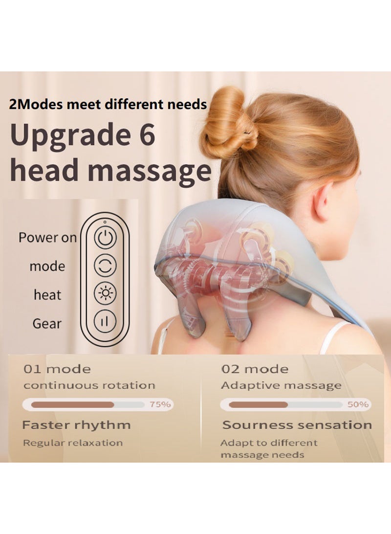 Electrical Shiatsu Shoulder And Neck Massager Infrared Heated Kneading Massage Shawl Trapezius Massage Free Hands