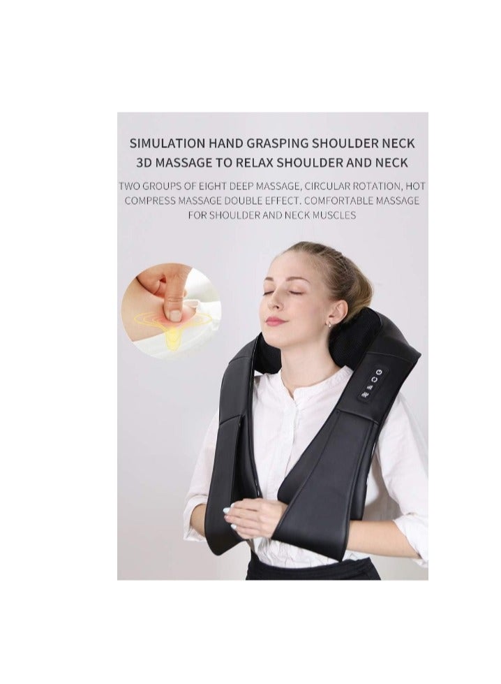 Home Car U Shape Shawl Electric Shiatsu Neck And Shoulder Back Foot Waist Abdominal Body Massager with Heat Vibration Deep Tissue 3D Cervical Kneading Pillow For Muscle Pain Relief