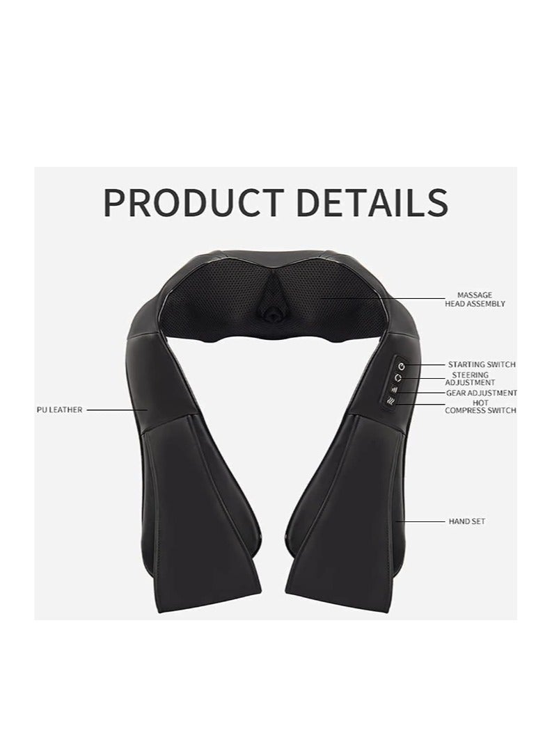 Home Car U Shape Shawl Electric Shiatsu Neck And Shoulder Back Foot Waist Abdominal Body Massager with Heat Vibration Deep Tissue 3D Cervical Kneading Pillow For Muscle Pain Relief