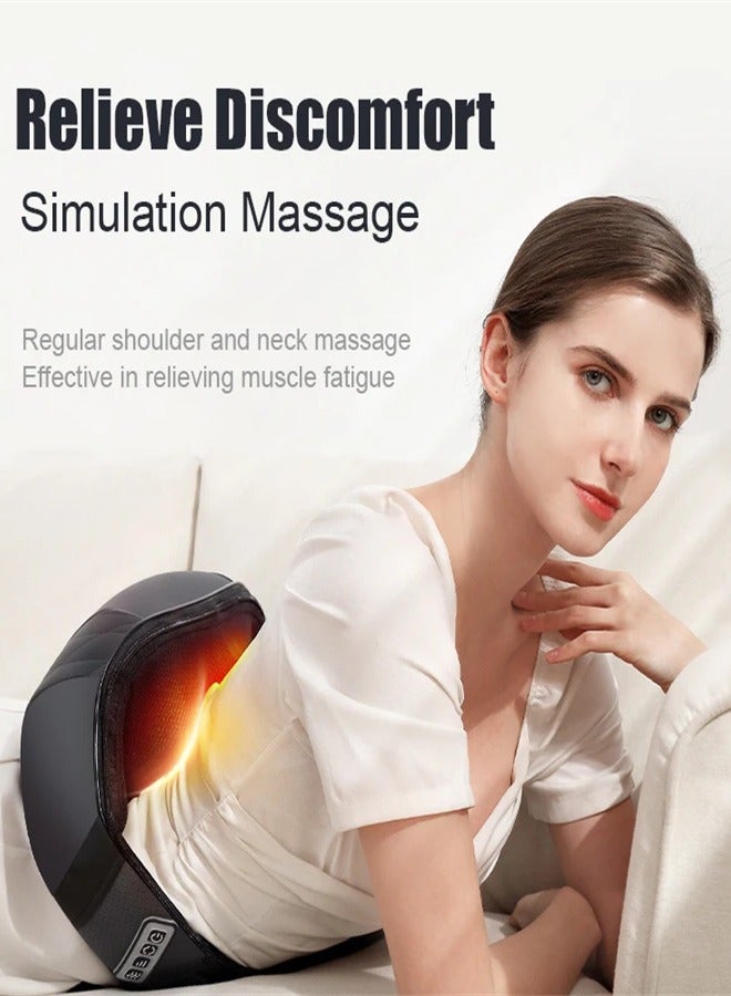 Neck Massager with Heat, Shiatsu Shoulder Massager with Electric Deep Tissue Kneading Massage, Back, Leg, Foot, Arm, Full Body, Muscles, for Home, Car, Office