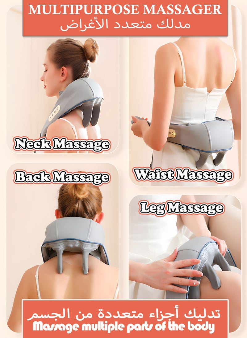 6D Shiatsu Neck and Shoulder Massager with Heat and Extra-Large Massage Head for Pain Relief and Stress Reduction