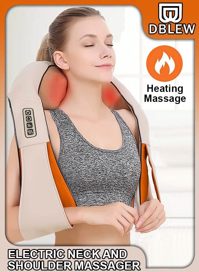 Home Car U Shape Shawl Electric Shiatsu Neck And Shoulder Back Foot Waist Abdominal Body Massager with Heat Vibration Deep Tissue 3D Cervical Kneading Pillow For Muscle Pain Relief