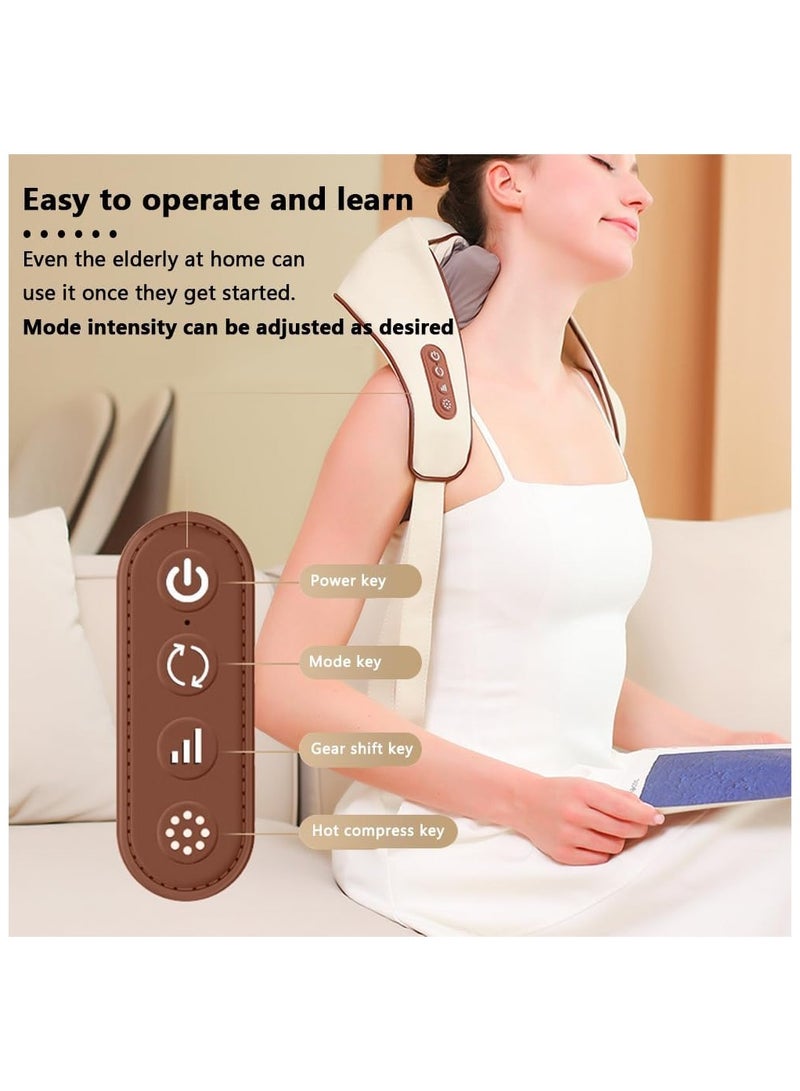 Mini Neck Massager, Shiatsu Back Neck Massager with Heat, Electric Massager for Back & Shoulder, Massage Pillow for Neck, Back, Shoulder, Leg, Deep Massage at Home for Muscle Relaxation