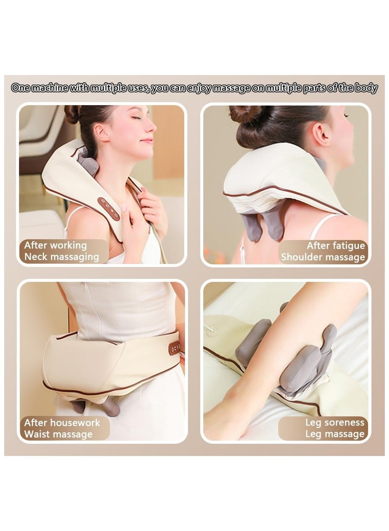 Mini Neck Massager, Shiatsu Back Neck Massager with Heat, Electric Massager for Back & Shoulder, Massage Pillow for Neck, Back, Shoulder, Leg, Deep Massage at Home for Muscle Relaxation