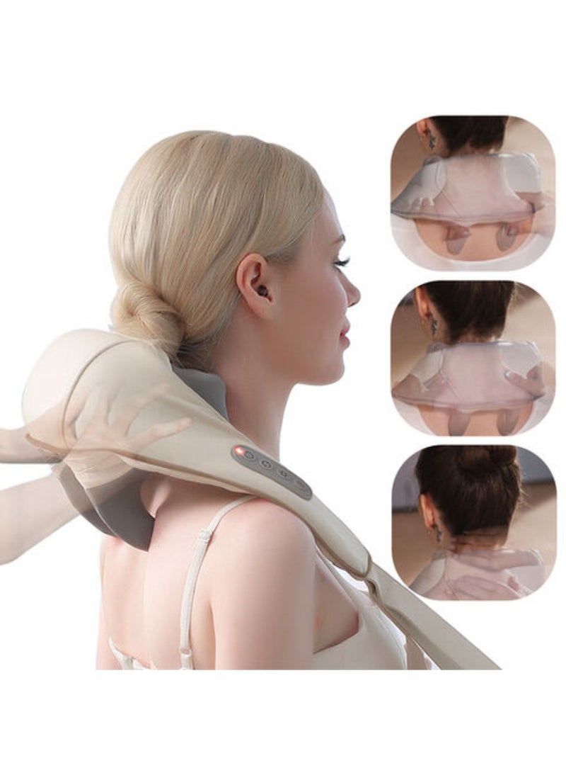 Cordless Neck Massager For Pain Relief Deep Tissue Shiatsu Back Massager With Heat, Wireless Portable Electric Shoulder Massager Deep Kneading Electric Massage Pillow For Neck, Back And Shoulder