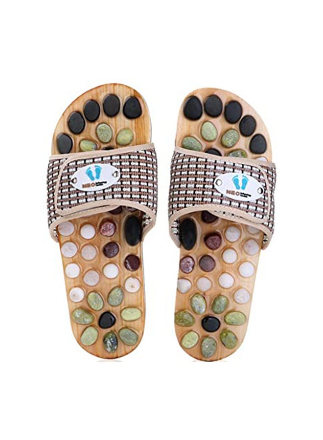 Acupressure Massage Slippers With Natural Stone Men 6.5-7/Women 7.5-8.5