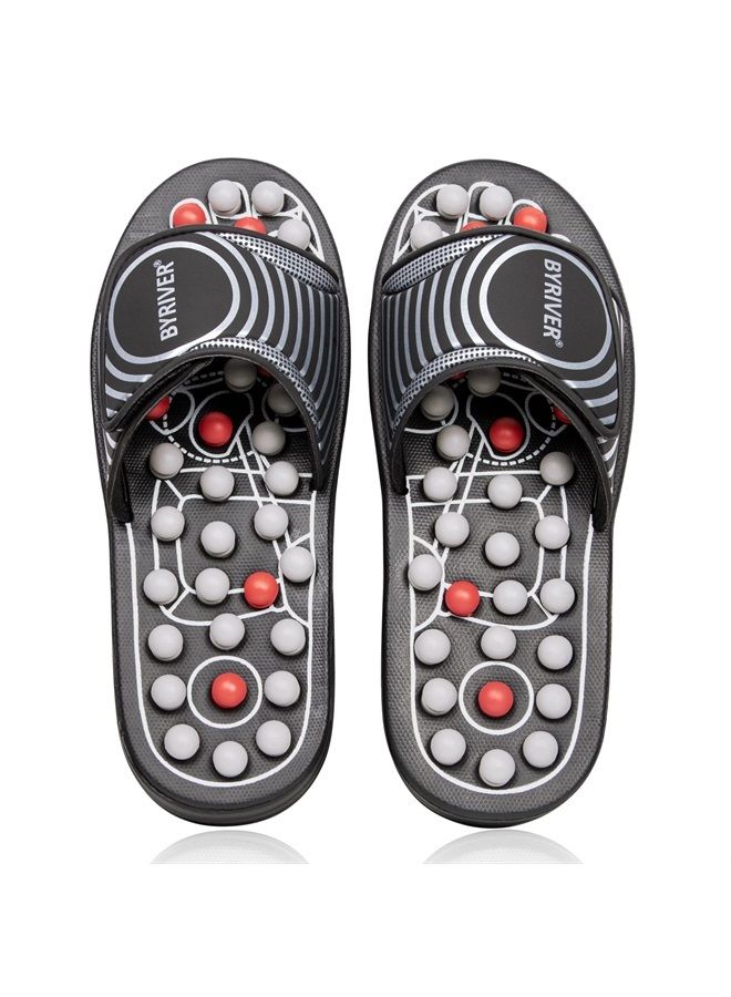 Reflexology Foot Pressure Point Massage Tools Mat Massage Slippers Slides Sandals Shoes, Back Knee Feet Arch Heel Pain and Tension Relief Products, Relaxation Gifts for Mom Dad Parents(02L)