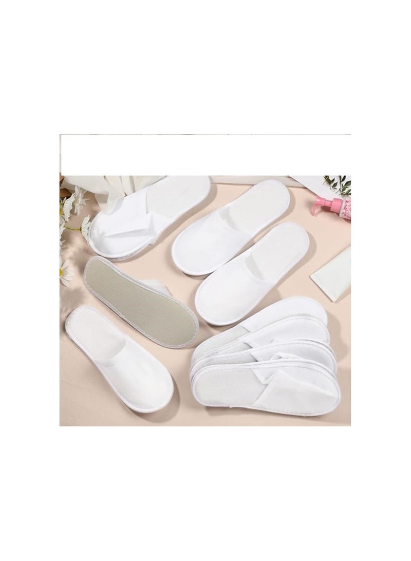 40 Pairs Disposable Slippers Closed Toe Spa Slippers White Hotel Slippers