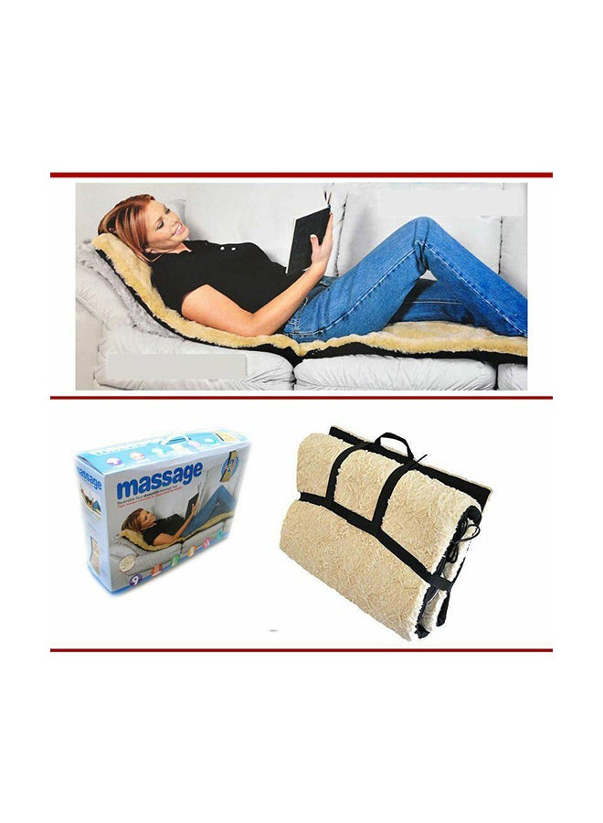 Full Body Massage Bed With 9 Motors Beige Black