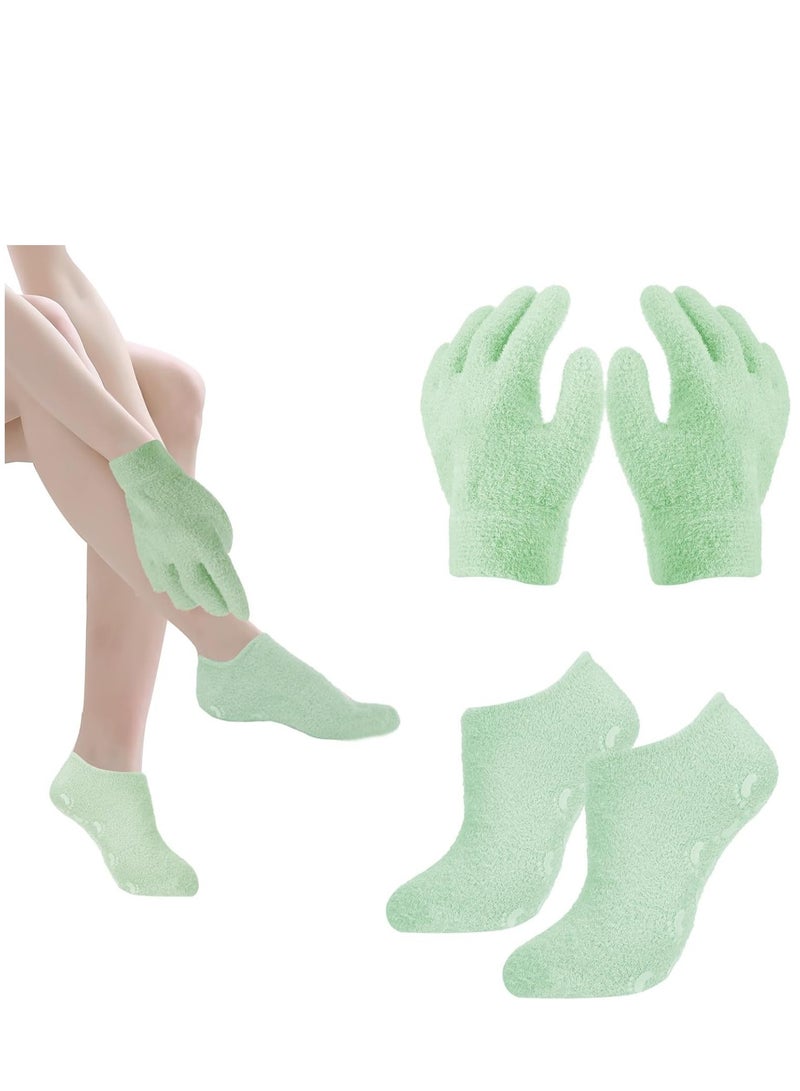 Moisturizing Glove and Sock, Gel Spa Moisturizing Therapy Sock Glove, Soften Repairing Dry Cracked, Hands Feet Skin Care, Effective in Repair Dry and Chapped Hands and Feet Skin Care